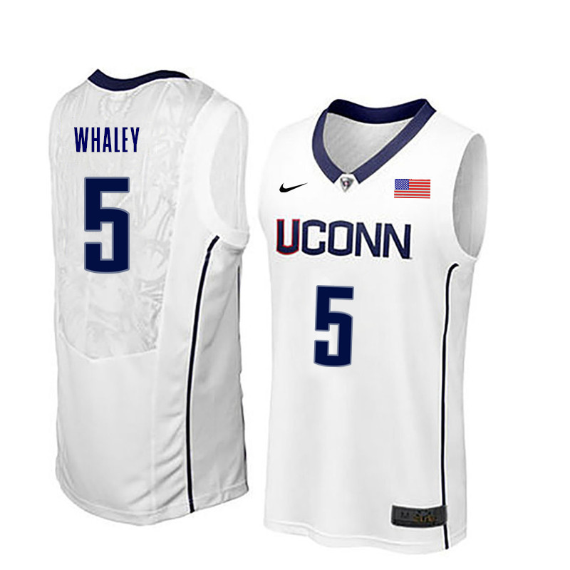 Men Uconn Huskies #5 Isaiah Whaley College Basketball Jerseys-White